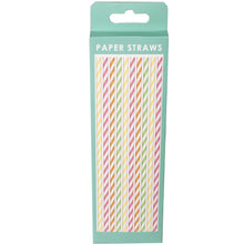 Load image into Gallery viewer, Multicoloured Paper Straws 20pk
