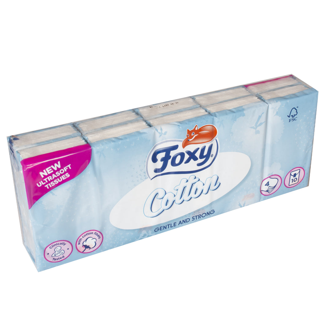 Foxy Cotton Ultrasoft Tissues 4ply 10pk