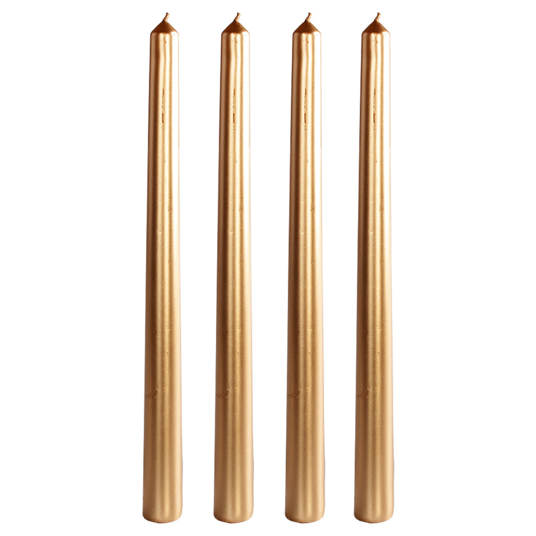 Gold Unscented Taper Candle 4 Pack