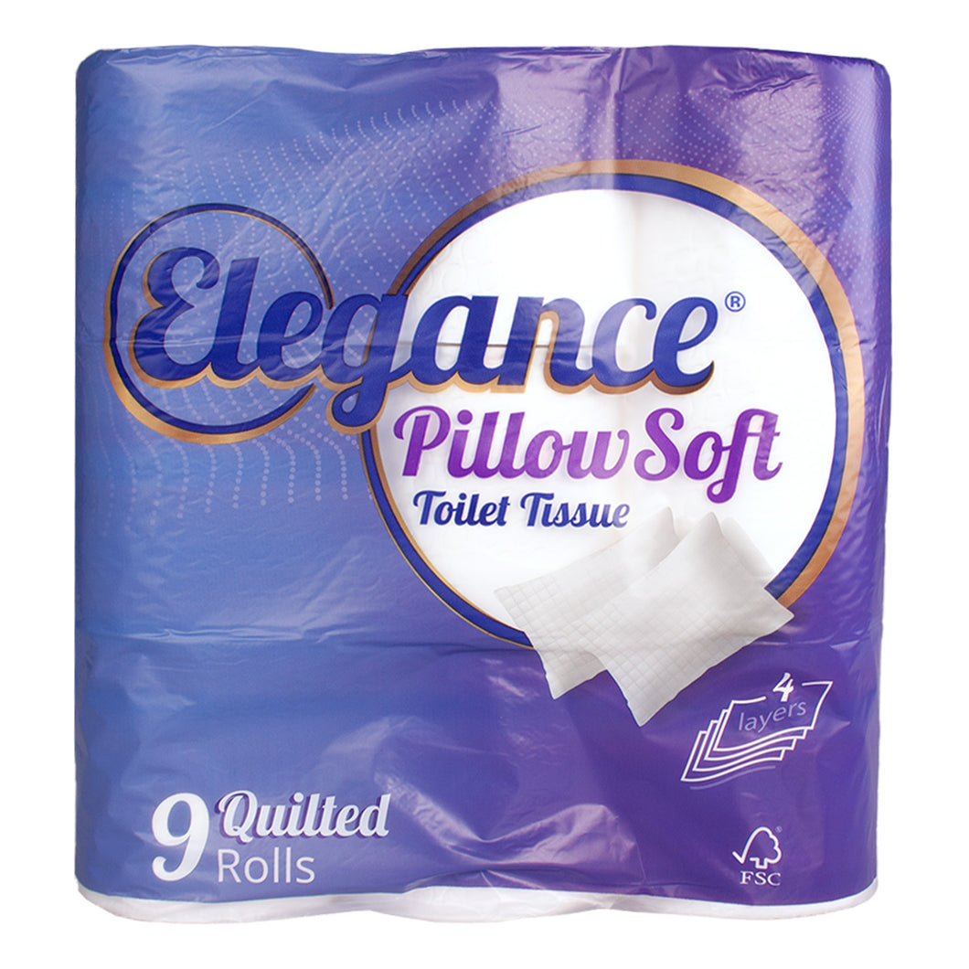 Elegance Pillow Soft 4ply Toilet Tissue 9 Pack