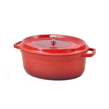 Load image into Gallery viewer, Commichef Oval Red Casserole &amp; Grill Pan 26cm