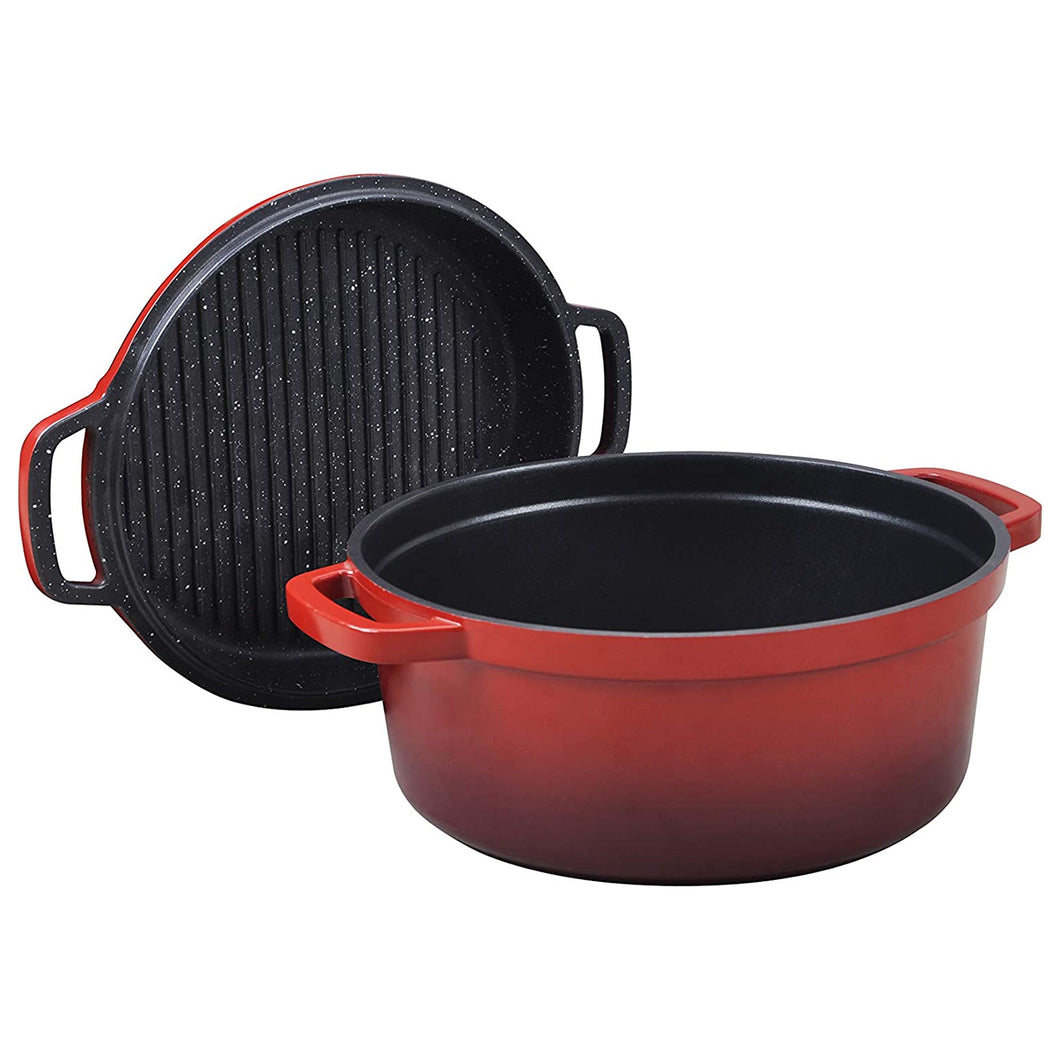 Commichef Oval Red Casserole & Grill Pan 26cm
