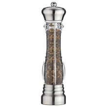 Load image into Gallery viewer, Grunwerg Stainless Steel &amp; Acrylic Pepper Mill 30cm
