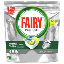 Load image into Gallery viewer, Fairy Platinum Dishwasher Capsules 63pk