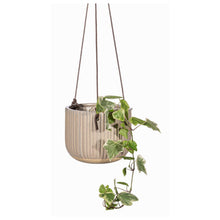 Load image into Gallery viewer, Sass &amp; Belle Grooved Grey Hanging Planter
