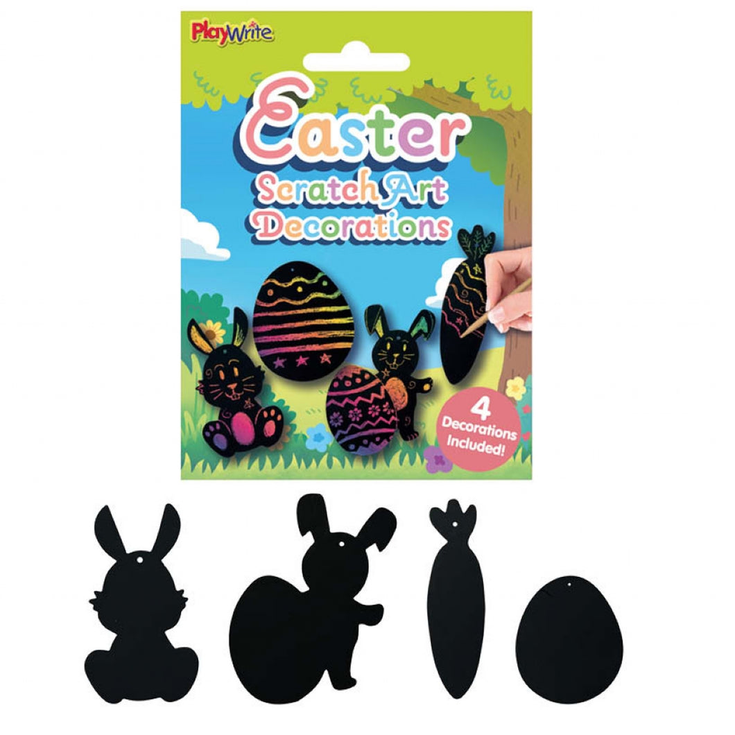 Playwrite Easter Scratch Art Decorations 4 Pack