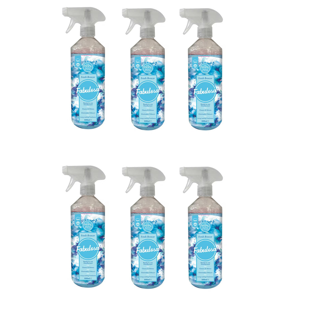 Fabulosa Fresh Breeze Multi-Purpose Disinfectant Spray 500ml 6 Pack