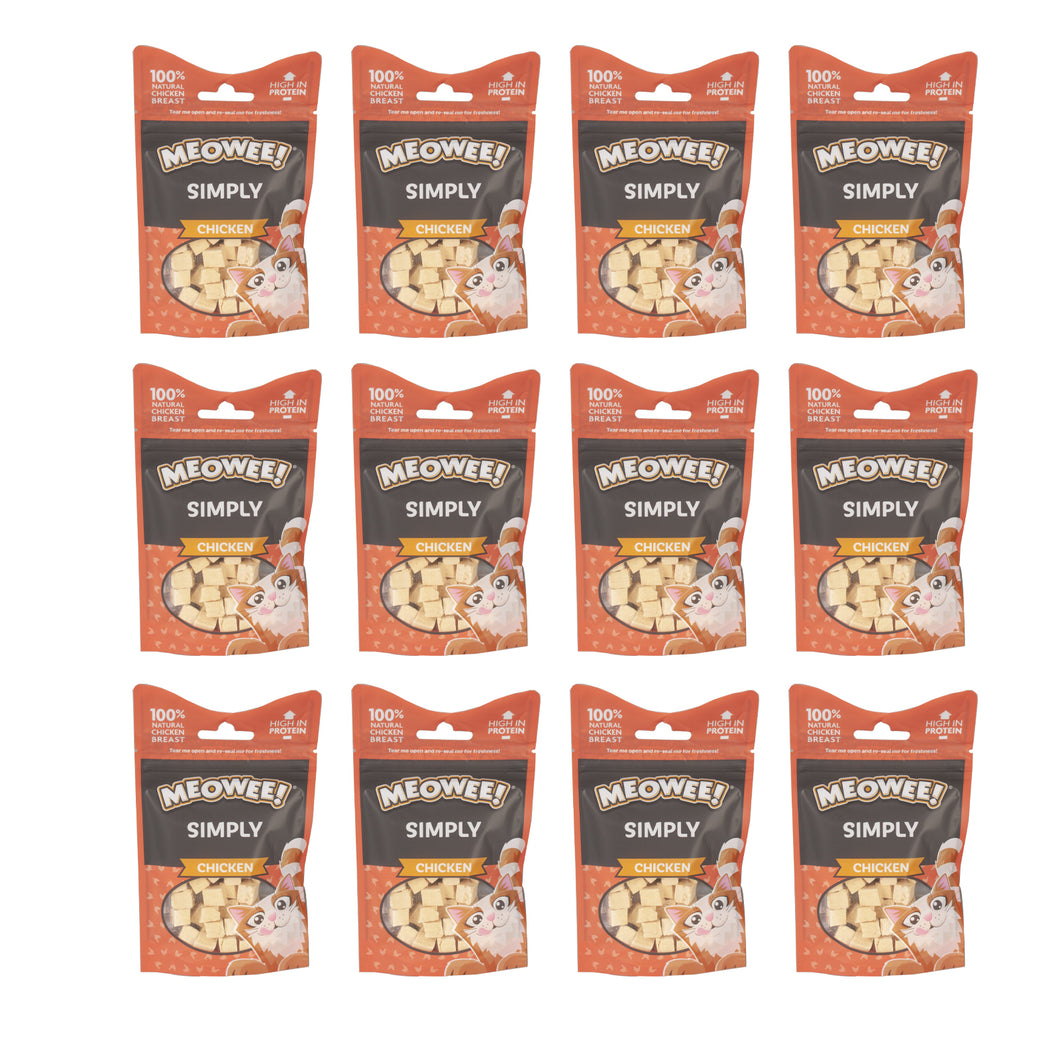 Meowee! Simply Chicken Cat Treats 10g 12 Pack