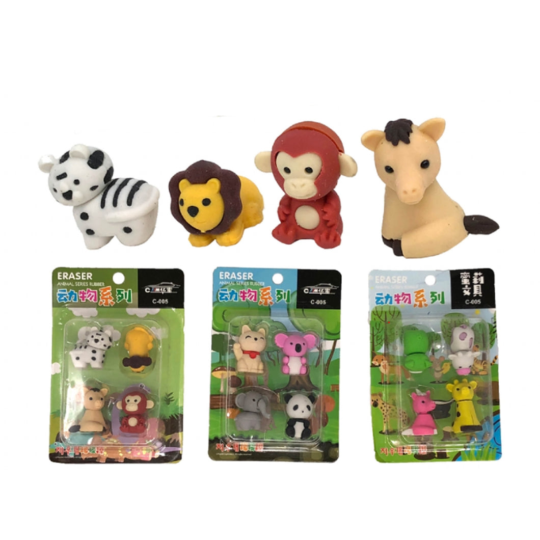 Playwrite Animal Erasers 4 Pack Assorted Rich text editor