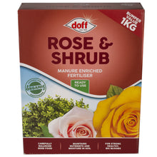 Load image into Gallery viewer, Doff Rose &amp; Shrub Manure Enriched Fertiliser 1kg

