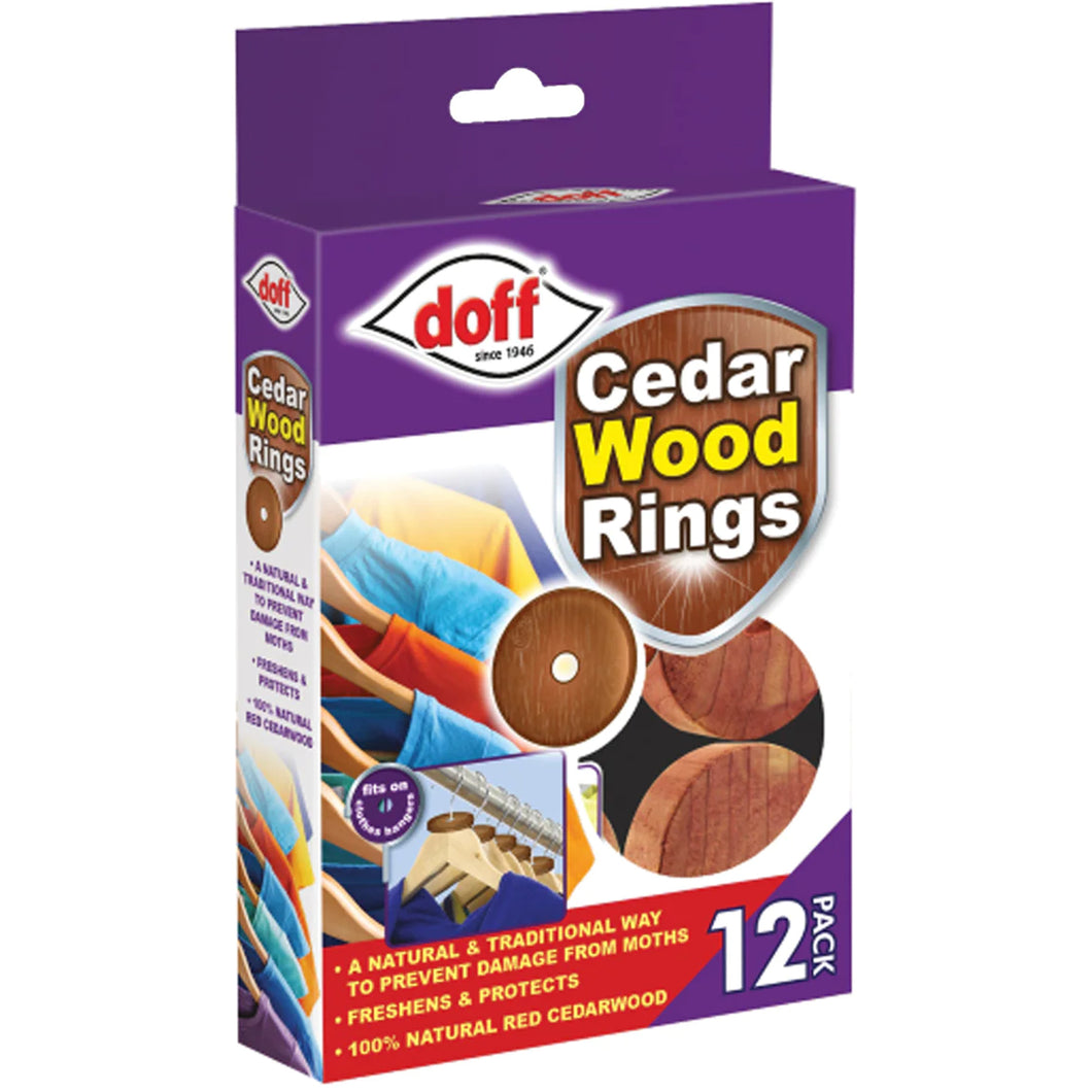 Doff Cedar Wood Rings 12 Pack