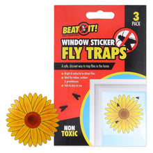 Load image into Gallery viewer, Beat It Window Sticker Fly Traps 3 Pack
