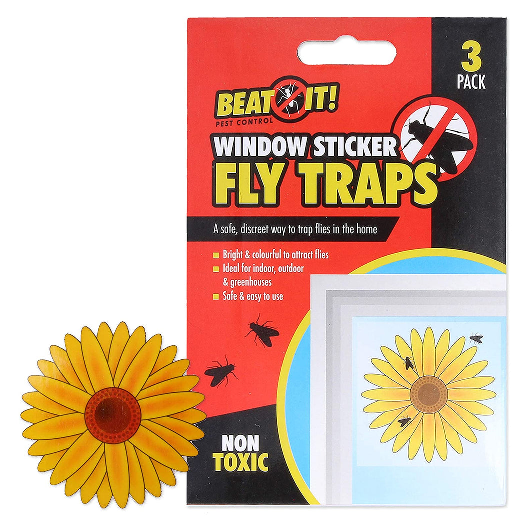 Beat It Window Sticker Fly Traps 3 Pack
