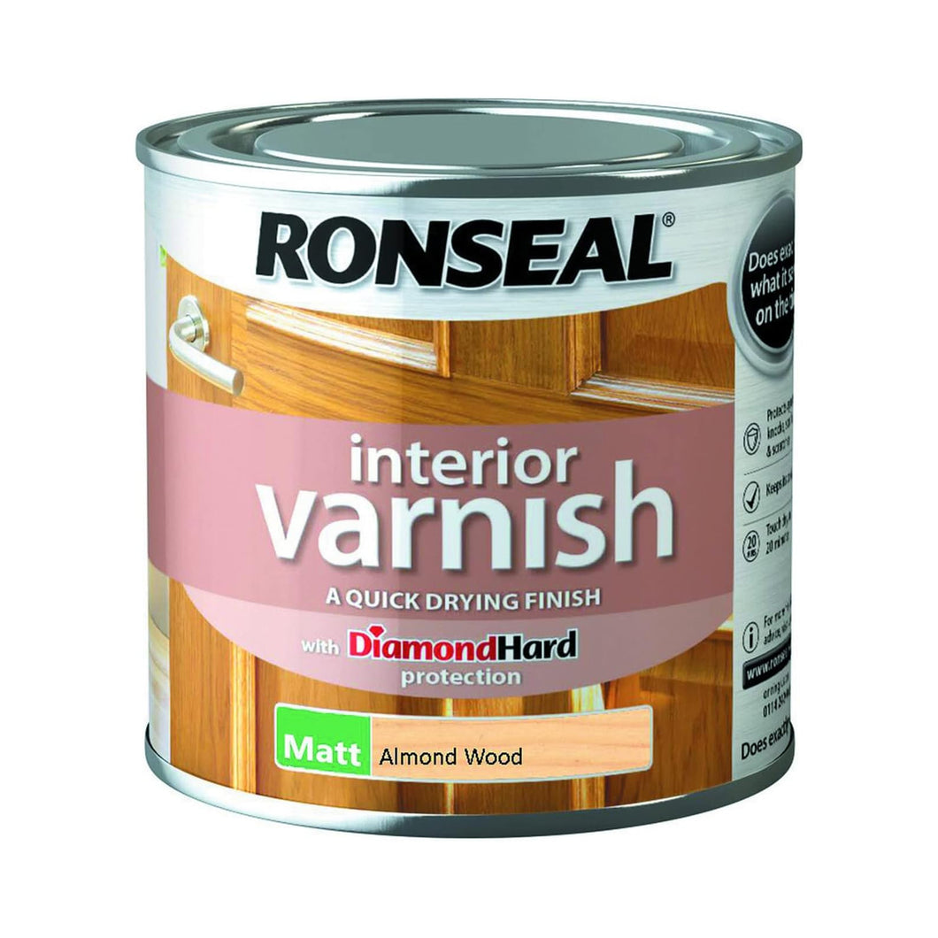 Ronseal Quick Dry Matt Interior Almond Wood Varnish