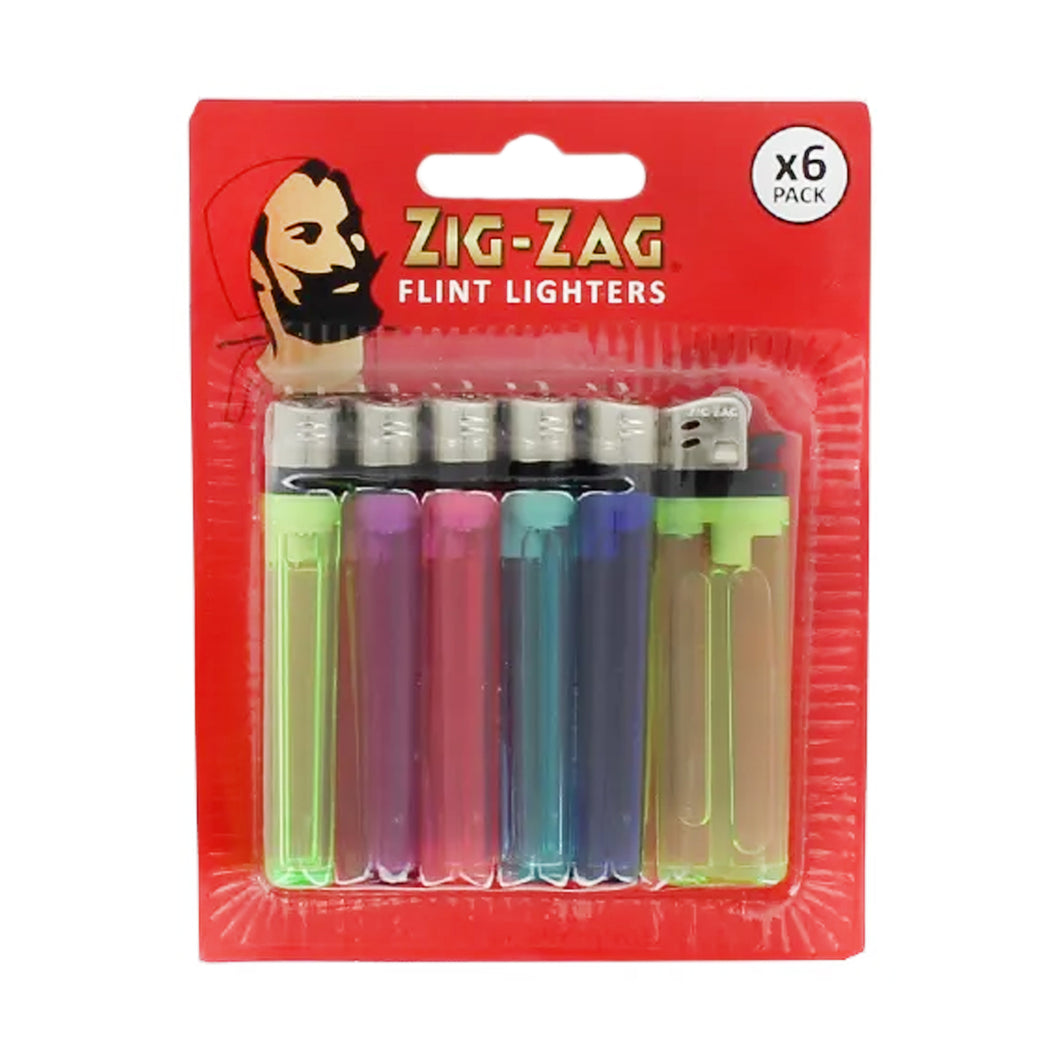 Zig Zag Flint Lighters 6 Pack