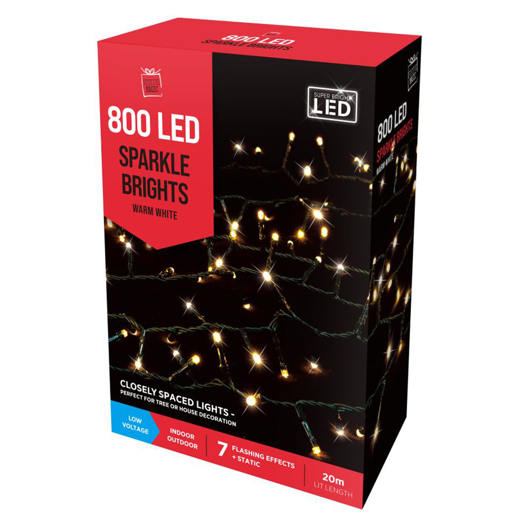 Festive Magic 800 Warm White LED Sparkle Bright Lights
