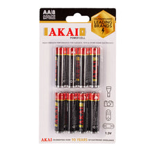 Load image into Gallery viewer, Akai AA Alkaline Batteries 4pk, 8pk &amp; 12pk
