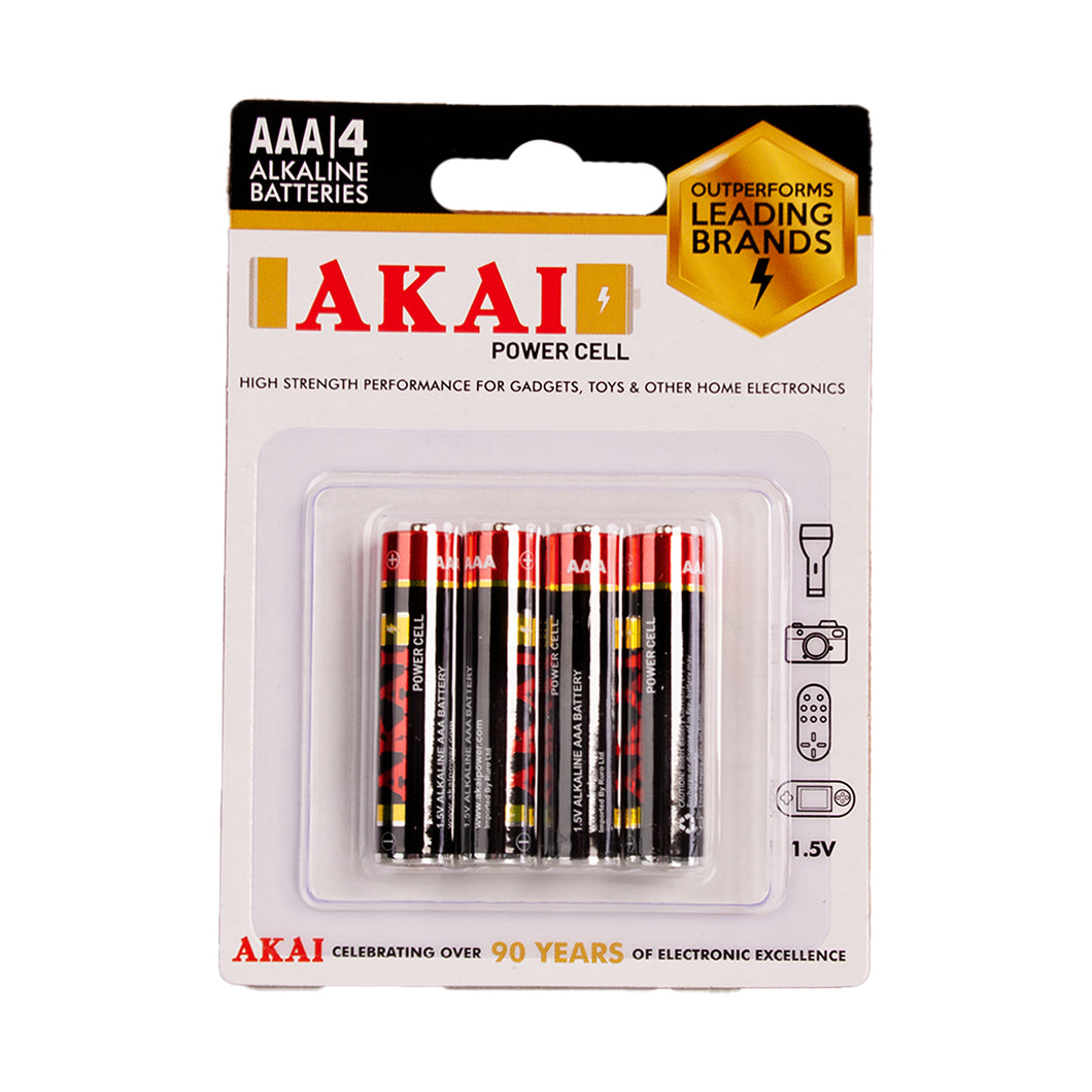 Akai AAA Alkaline Batteries 4pk, 8pk & 12pk