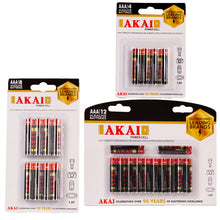 Load image into Gallery viewer, Akai AAA Alkaline Batteries 4pk, 8pk &amp; 12pk
