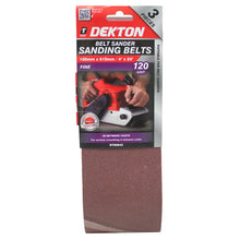 Load image into Gallery viewer, Dekton Belt Sander Sanding Belts 60 Grit 80 Grit &amp; 120 Grit
