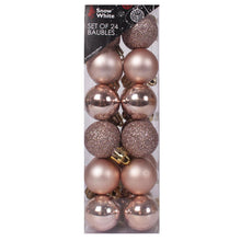 Load image into Gallery viewer, Rose Gold Baubles 3cm 24pk