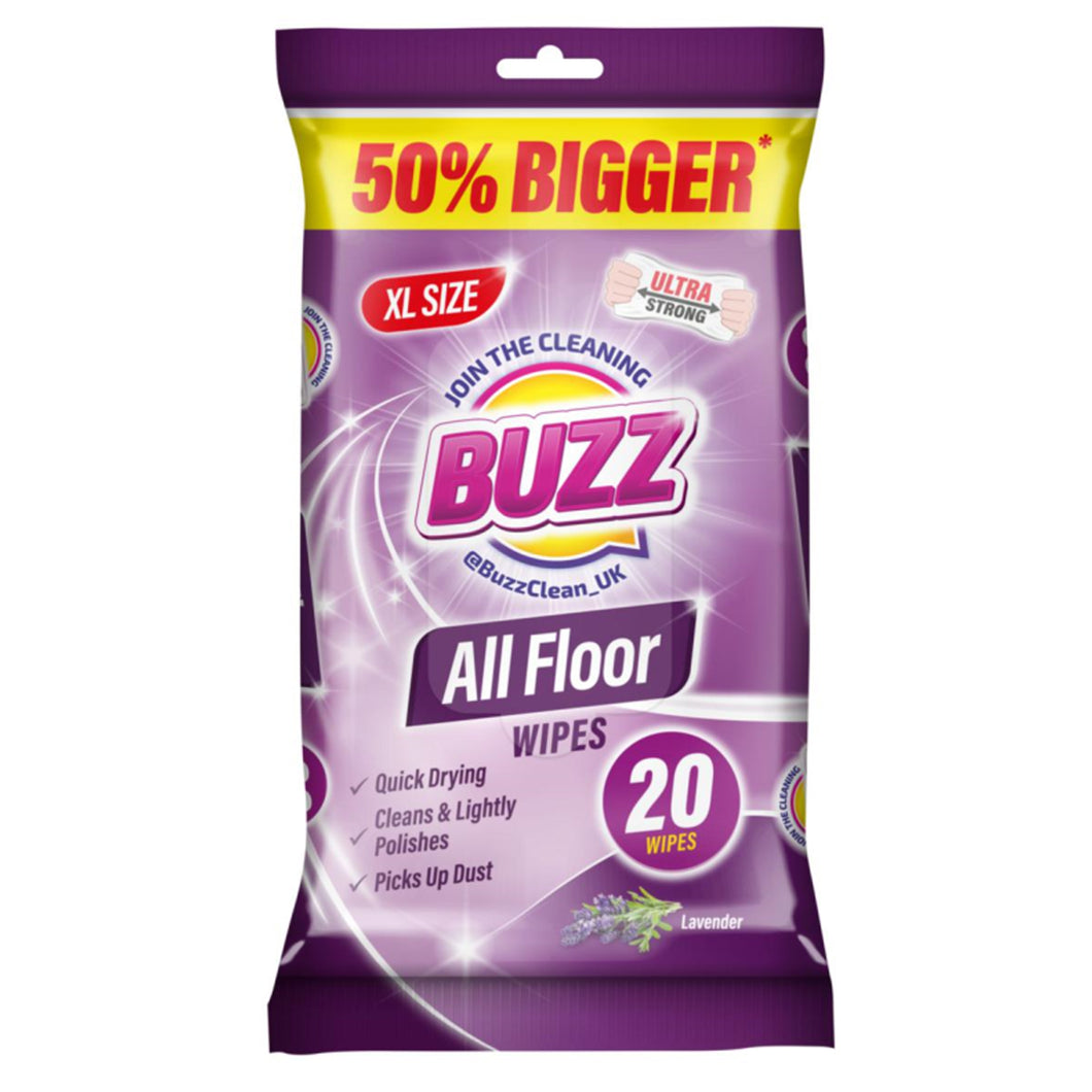 Buzz Floor Wipes Lavender Scented 20pk