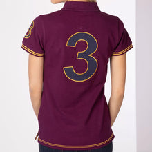 Load image into Gallery viewer, Rydale Plain Womens Polo Shirt With Number 3 Embroidery - Purple
