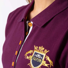 Load image into Gallery viewer, Close Up Of Rydale Equestrian Crest Polo Berry
