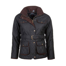 Load image into Gallery viewer, Ladies Belted Diamond Quilted Waxed Cotton Country Jacket