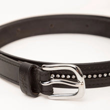 Load image into Gallery viewer, Women&#39;s Black Leather Fashion Belt With Sparkling Faux Diamonds
