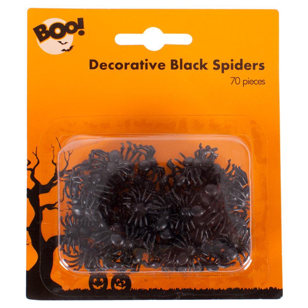 Decorative Black Spiders 70 Pack