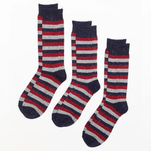 Load image into Gallery viewer, Mens Rydale Thick Thermal Socks Navy Red &amp; Grey