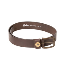 Load image into Gallery viewer, Mens Brown Leather Belt With Shotgun Cartridge Pin