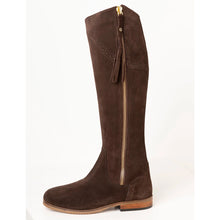 Load image into Gallery viewer, Long Suede Leather Boots By Rydale Clothing - Brown
