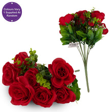 Load image into Gallery viewer, Artificial Rosebush Assorted Red &amp; Off White
