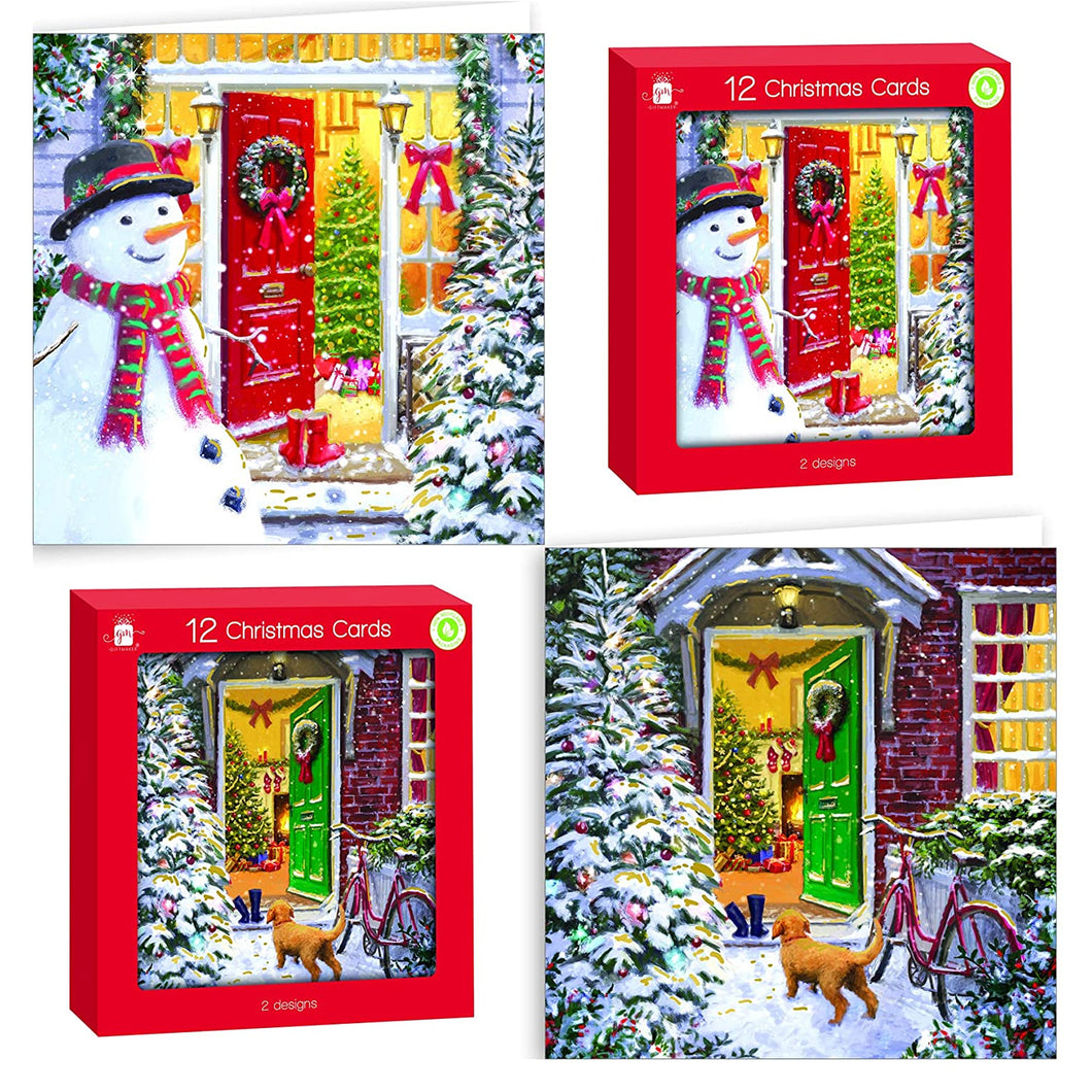 Giftmaker Traditional Christmas Door Cards 12pk