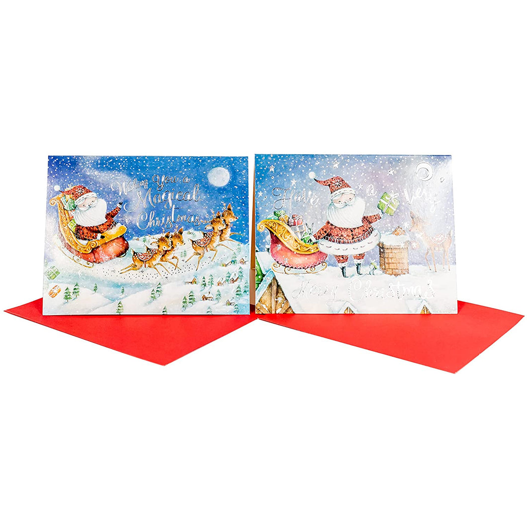 Tom Smith Whimsical Santa Christmas Cards 20pk