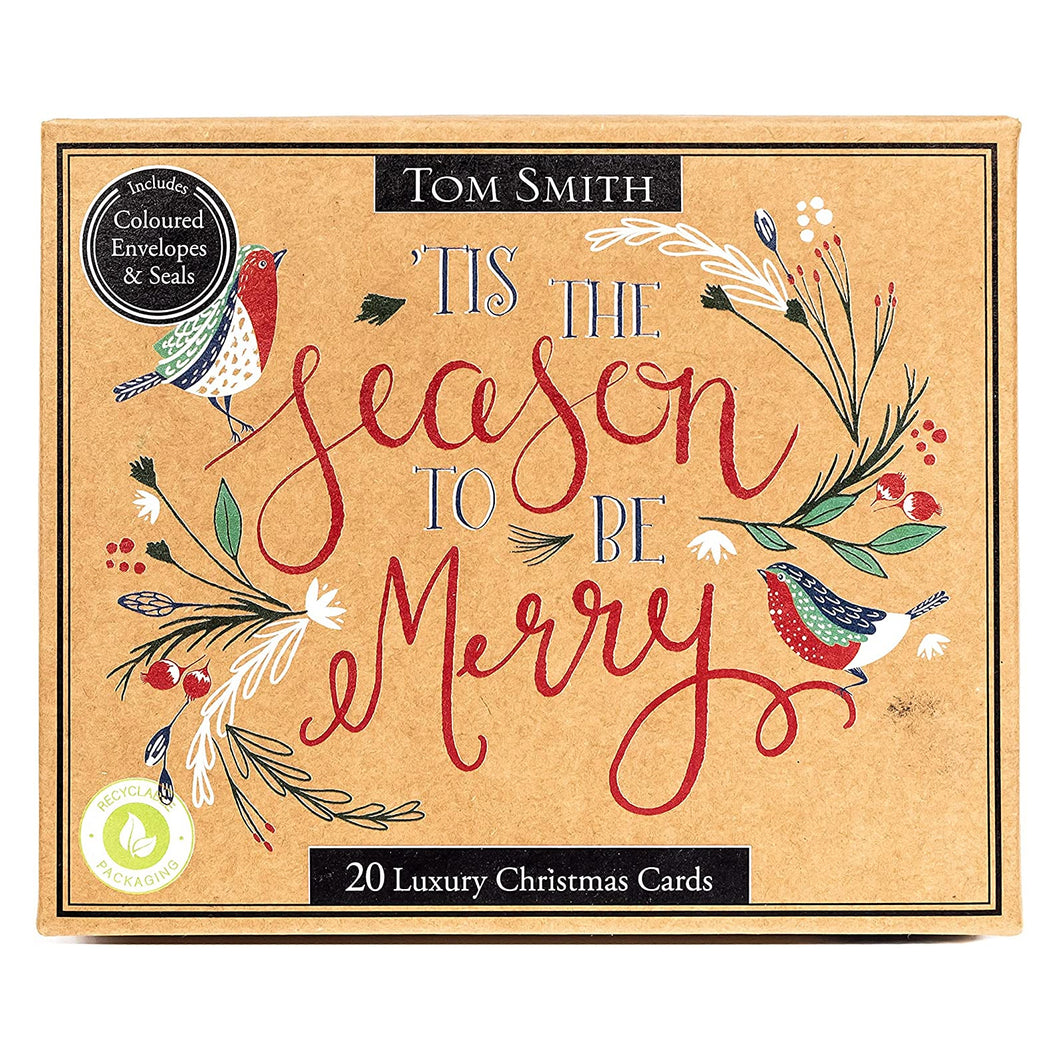 Tom Smith Luxury Boxed Kraft Christmas Cards 20pk