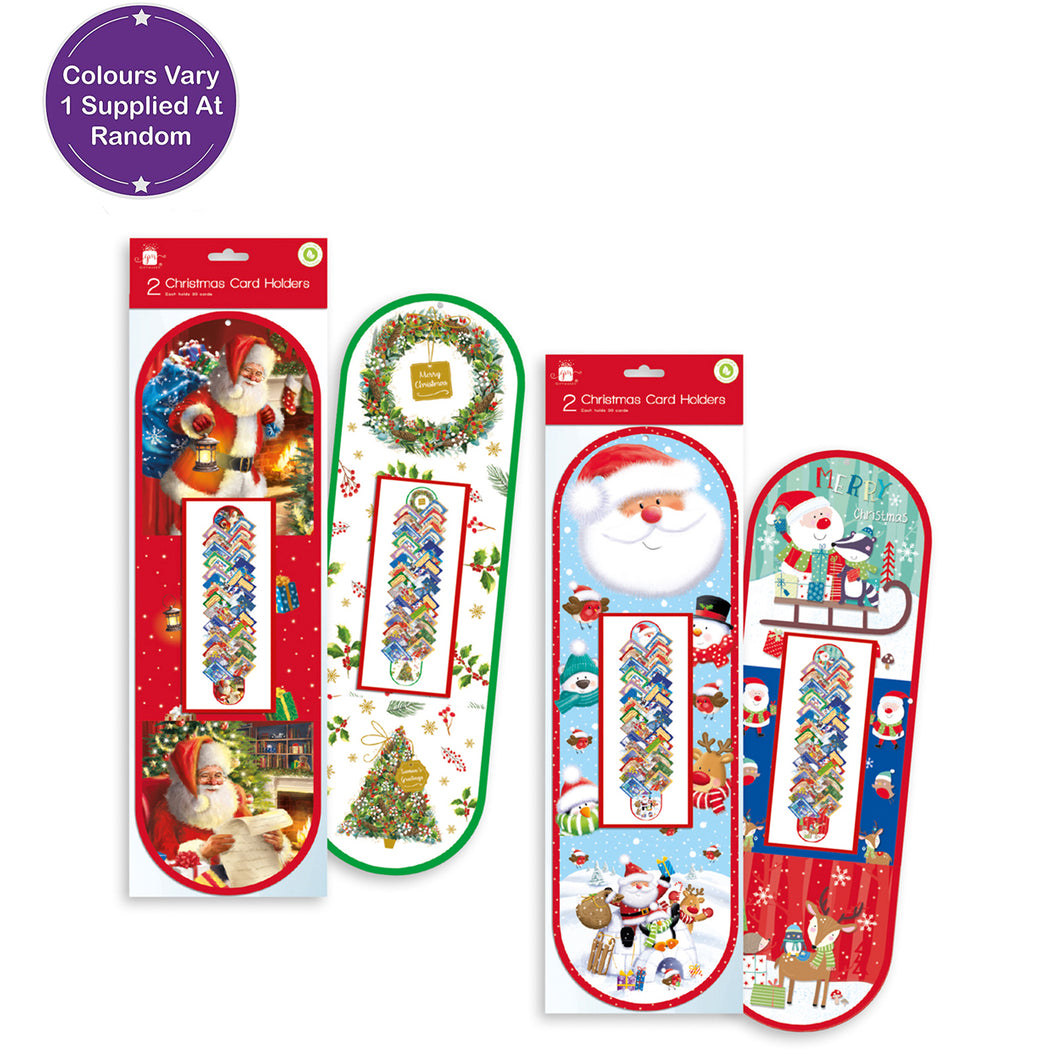 Giftmaker Assorted Traditional & Cute Christmas Card Holders 2 Pack