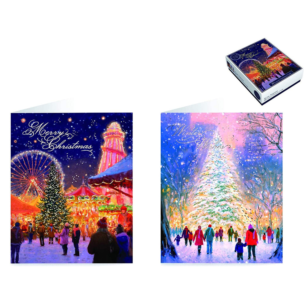 Tom Smith Luxury City Scene Christmas Cards 20pk