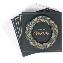 Load image into Gallery viewer, Tom Smith Luxury Handmade Wreath Christmas Cards 5pk
