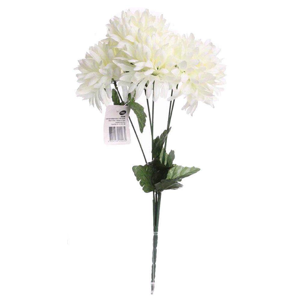 Chrysanthemum 37cm 5 Head - Cream