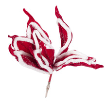 Load image into Gallery viewer, Clip On Felt Poinsettia Glitte