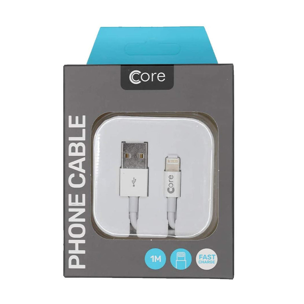Core 8 Pin USB Cable for Iphone, Ipad & Ipods 1-3 Metres