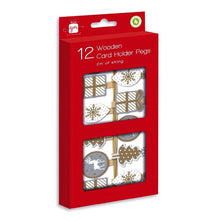 Load image into Gallery viewer, Christmas Card Wooden Peg Holder 12 Pack
