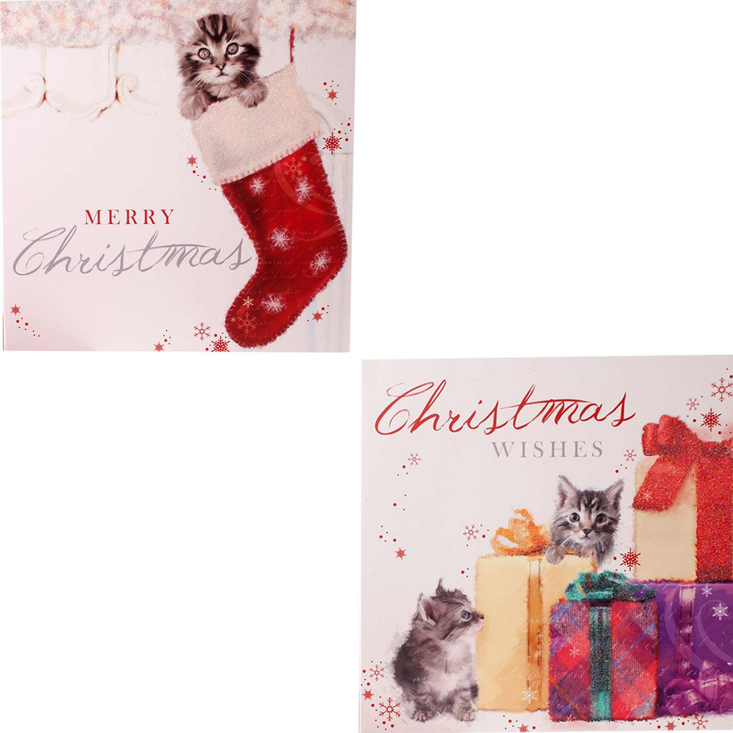 2 Christmas cats card designs