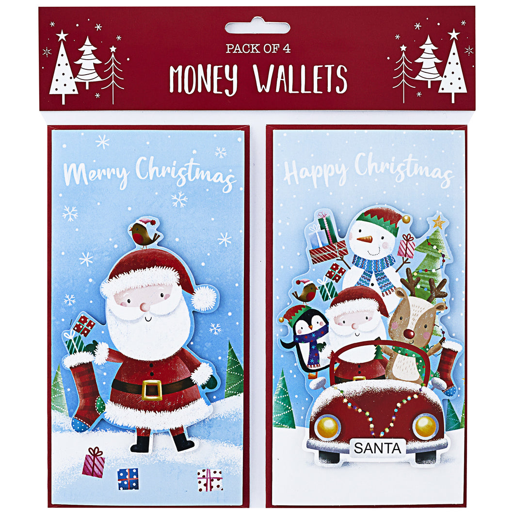 Christmas Money Wallets 4 Pack