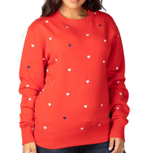 Load image into Gallery viewer, Ladies Embroidered Pattern Sweatshirt Cherry Lovehearts