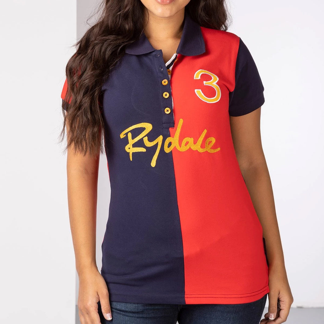 Rydale Womens Equestrian Polo Shirt With Riding Badge And Team Number