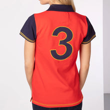 Load image into Gallery viewer, Rydale Plain Womens Polo Shirt With Number 3 Embroidery - Red
